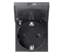 HAGER (AUT.+REST) WXF165N Gallery Schuko 16A con tapa Negro Power Type, Multicolor