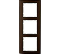 Hager B3 - 3 Elements Aluminium Frame Marron Polar White