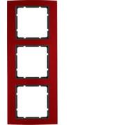 Hager B3 - 3 Elements Aluminium Frame Red Anthracite