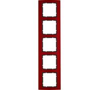 Hager B3 - 5 Elements Aluminium Frame Red Anthracite