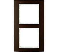 Hager B3 - Aluminium Frame 2 Elements Marron Polar White