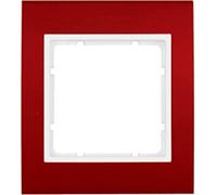 Hager B3 - Frame 1 Element Aluminium Red Polar White