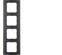 Hager B3 - Frame 4 Elements Black Aluminium Anthracite