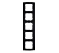 Hager B3 - Frame 5 Elements Black Aluminium Anthracite