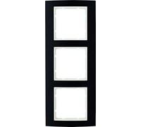 Hager B3 Frame with 3 Sections Aluminium Black/Polar White