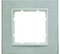 Hager B7 - Frame 1 Element Stainless Steel Matt Polar White