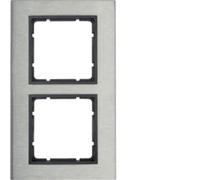 Hager B7 - Frame 2 Elements Vertical Stainless Steel Anthracite Matt