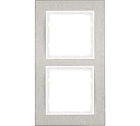 Hager B7 - Frame 2 Pieces Horizontal Polar White, Matt Stainless Steel