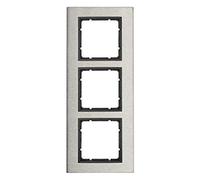 Hager B7 - Frame 3 Elements Vertical Stainless Steel Anthracite Matt