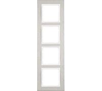 Hager B7 - Frame 4 Elements Horizontal Stainless Steel White Matte Polar