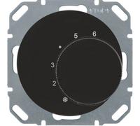 Hager Berker Black Glossy Thermostat With Changeover Contact R1R3 - 20262045