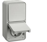 Hager Berker Combi Switch Socket With Housing Surface-Mounted W1 - 47803522