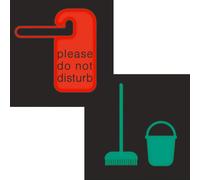 Hager Berker Foil Square Bicolor Do Not Disturb/Room Cleaning LED Signal - 19058011