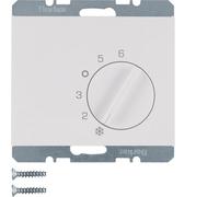 Hager Berker Glossy White Room Thermostat With Changeover Contact - 20267109