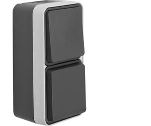 Hager Berker Grey W1 Combination Switch Socket With Housing IP55 - 47803515