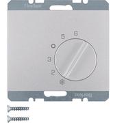 Hager Berker Room Thermostat With Change Over Contact K5 Aluminum - 20267103
