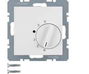 Hager Berker Room Thermostat With Changeover Contact Polar White Glossy - 20268989