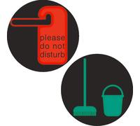 Hager Berker Round Foil Bi-Color Do Not Disturb Make Up Room LED Sign - 19058013