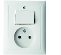 Hager Berker S.1 Polar White Socket Outlet and Switch Combination - 6143668989