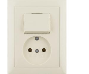 Hager Berker Socket Outlet With Changeover Switch Without Earthing Contact - 6143668982