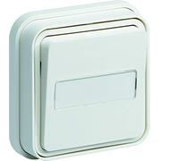 Hager Bright White cubyko Waterproof Button Switch with Label Holder