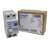 Hager CDA263U 63A RCD 2 Pole 30mA
