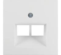Hager Central Panel for Double Socket S1/B2/B3/B7 White Polar