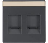 Hager - Central Plate Q1/Q3 Double Protection + Label Holder Anthracite