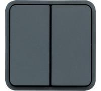 Hager cubyko Double Waterproof Push Button with Grey Luminous Indicator