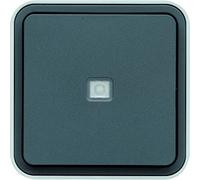 Hager cubyko Grey Waterproof Two-Way Switch with Indicator