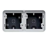 Hager cubyko - Surface Box Watertight 2 Element Horizontal Grey