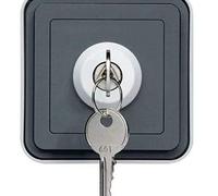 Hager cubyko - Waterproof with 3 Position Key Switch Grey