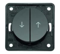 Hager - Double Push Switch for Roller Blinds Black Gloss