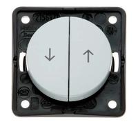 Hager - Double Push Switch for Roller Blinds Grey Gloss