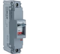 Hager HDA018E 20A 18kA Single Pole Fixed Thermal TM MCCB h3 x160