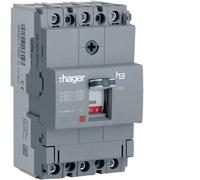Hager HDA050Z 50A 18kA Triple Pole Fixed Thermal TM MCCB h3 x160