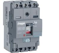 Hager HDA063U 63A 18kA Triple Pole Adjustable Thermal TM MCCB h3 x160