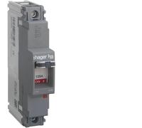 Hager HDA123Z 125A 18kA Single Pole Fixed Thermal TM MCCB h3 x160