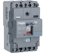Hager HDA125U 125A 18kA Triple Pole Adjustable Thermal TM MCCB h3 x160