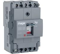 Hager HHA016Z 16A 25kA Triple Pole Fixed Thermal TM MCCB h3 x160
