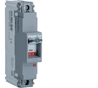 Hager HHA018E 20A 25kA Single Pole Fixed Thermal TM MCCB h3 x160