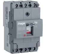 Hager HHA032Z 32A 25kA Triple Pole Fixed Thermal TM MCCB h3 x160