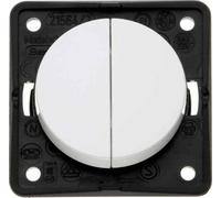 Hager Integro Double Push Button with Polar White Common Terminal