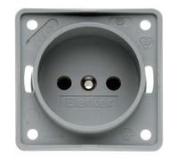 Hager Integro - Low Space-Saving Socket, Matt Grey