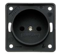 Hager Integro - Low Space-Saving Socket with Matt Anthracite Protection