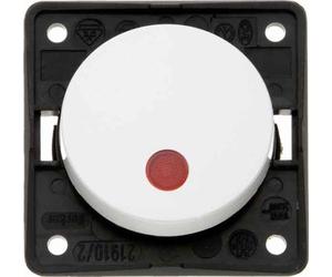 Hager Integro - Push Button with Pilot Lamp Lens Red + Neon White Polar
