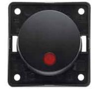 Hager Integro - Push Button with Pilot Lens Red Lamp Neon Anthracite