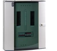 Hager JK124BGSPD 125A 24 Way Type B TP&N Distribution Board Glazed Door with 4 Pole SD Incomer & Type 2 SPD