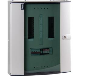Hager JK124BGSPD 125A 24 Way Type B TP&N Distribution Board Glazed Door with 4 Pole SD Incomer & Type 2 SPD