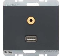 Hager K.1 - Toma USB 3.5 mm Audio Anthracite Matt